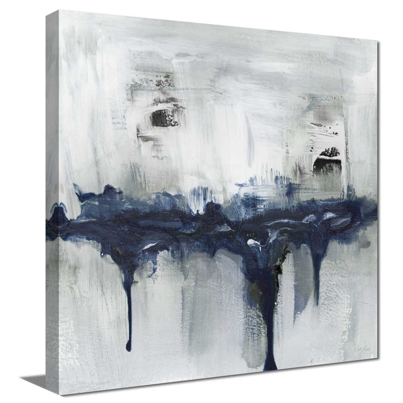 «Indyscape I» par Stella Chang - Peinture, L 18 po x H 18 po, Toile tendue