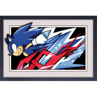 Sonic Racing: CrossWorlds - Sonic 11x17 Faux Matted & Framed Print (Under Plexi)