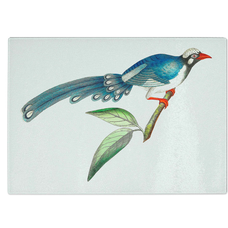 Tempered Glass Chinese Cuckoo Chopping Board, 39 cm W x 28.5 cm L