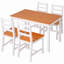Ensemble de table de salle à manger pour 4, 5 pièces de table de cuisine moderne et chaises, ensemble de salle à manger en bois pour petits espaces, coin repas, blanc
