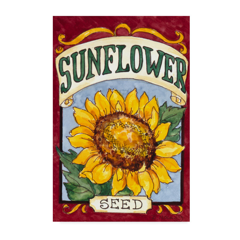 'Large Sunflower Seed Packet' Textual Art on Wrapped Canvas, 19" H x 12" W x 2" D