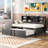 Metal Twin Size Daybed With Twin Size Trundle, Storage Shelves And USB Ports-222772949