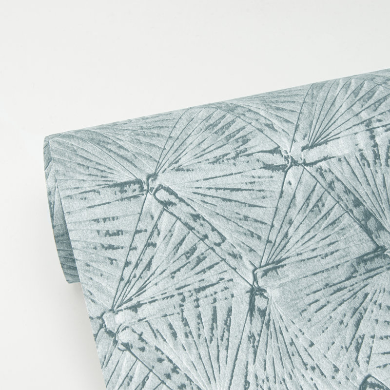 Geometric Metallic Wallpaper Roll, Slate