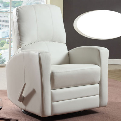 Vegan Leather Swivel Reclining Glider