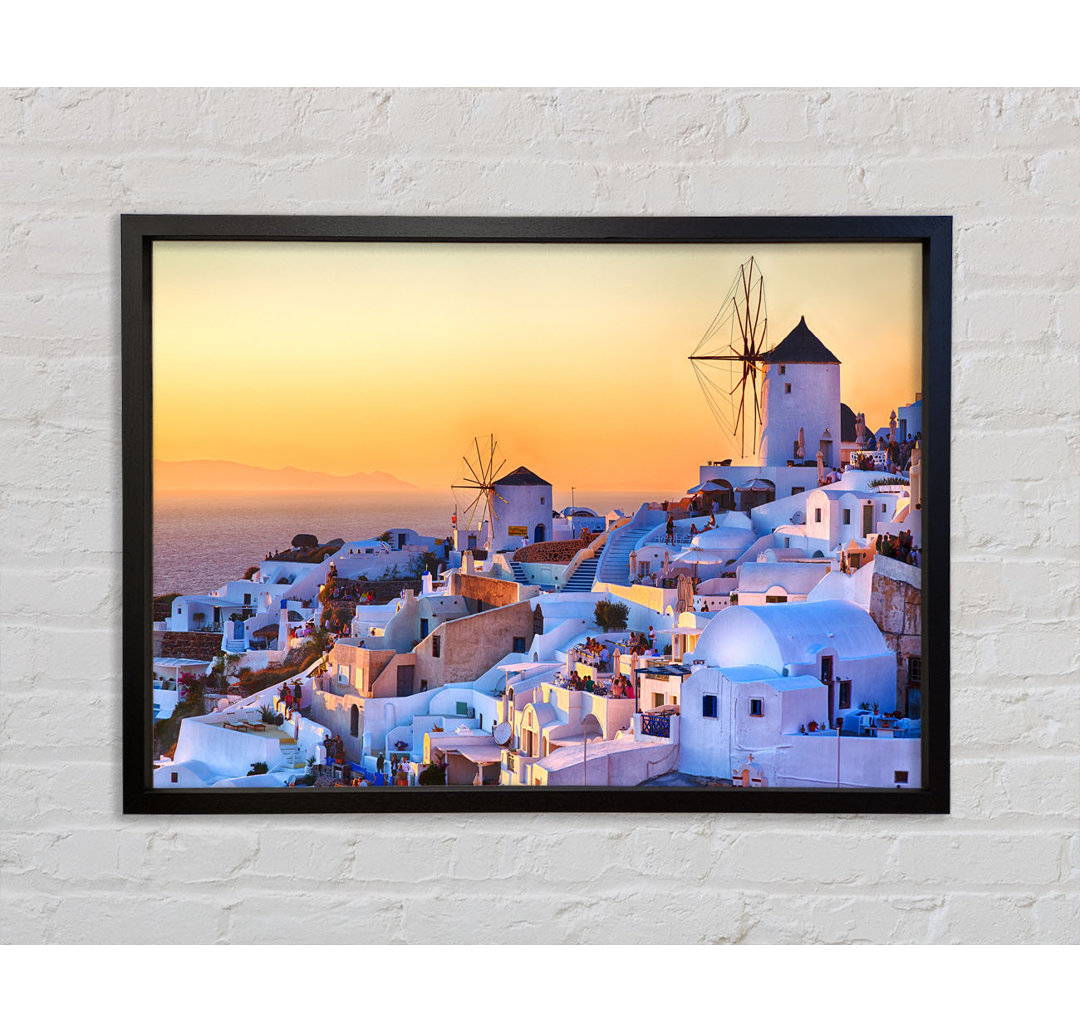 Sonnenuntergang in Santorini - Einzelner Bilderrahmen Kunstdrucke auf Leinwand