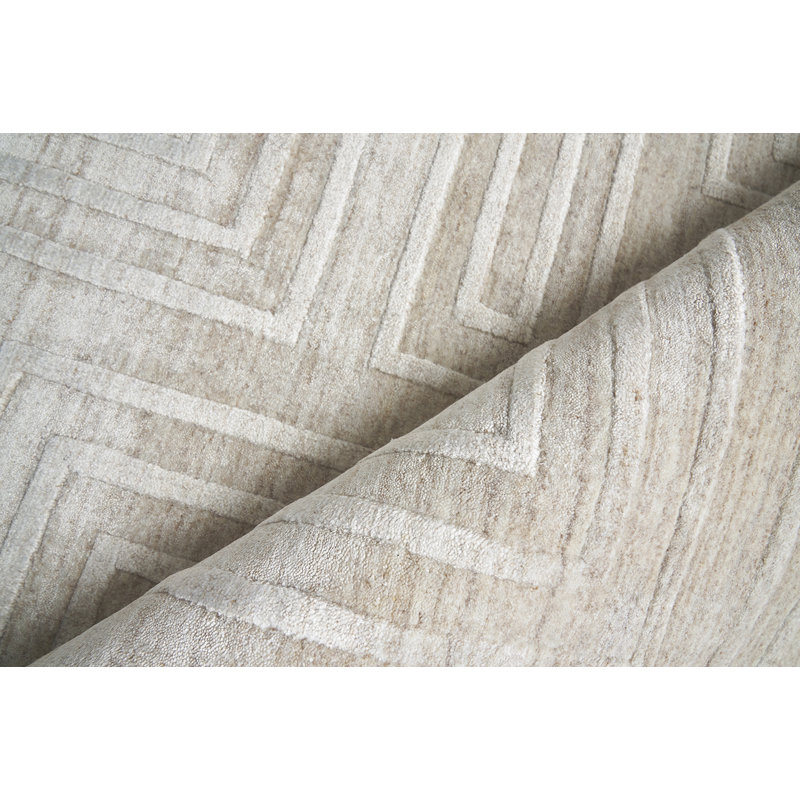 Castelli Hand Loomed Geometric Area Rug in Beige, Rectangle 8' x 10'