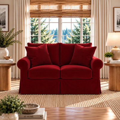 Amari 63" Rolled Arm Slipcovered Loveseat