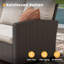 Ensemble de conversation de patio en osier pour 5 personnes avec coussins, chaises berçantes pivotantes et repose-pieds Interiano-1539591023