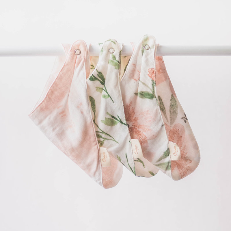 Crane Baby 3pc. Floral Bib Set - Parker Collection