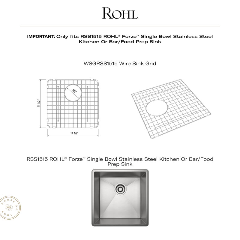Forze Wire Sink Grid For RSS1515 Stainless Steel Sink, Stainless Copper