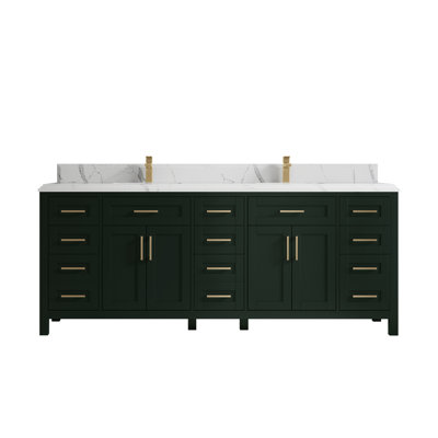 84'' Double Bathroom Vanity with Quartz Top