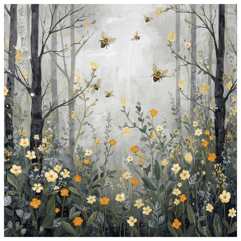 Rideaux de fenêtre Forest, Wildflowers, 50" x 80" - 1 Panel, Sheer