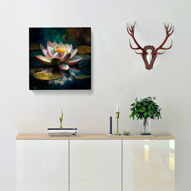 Lotus Flower Neo-Impressionism No.1 - Wrapped Canvas, 50cm H x 50cm W x 3cm D