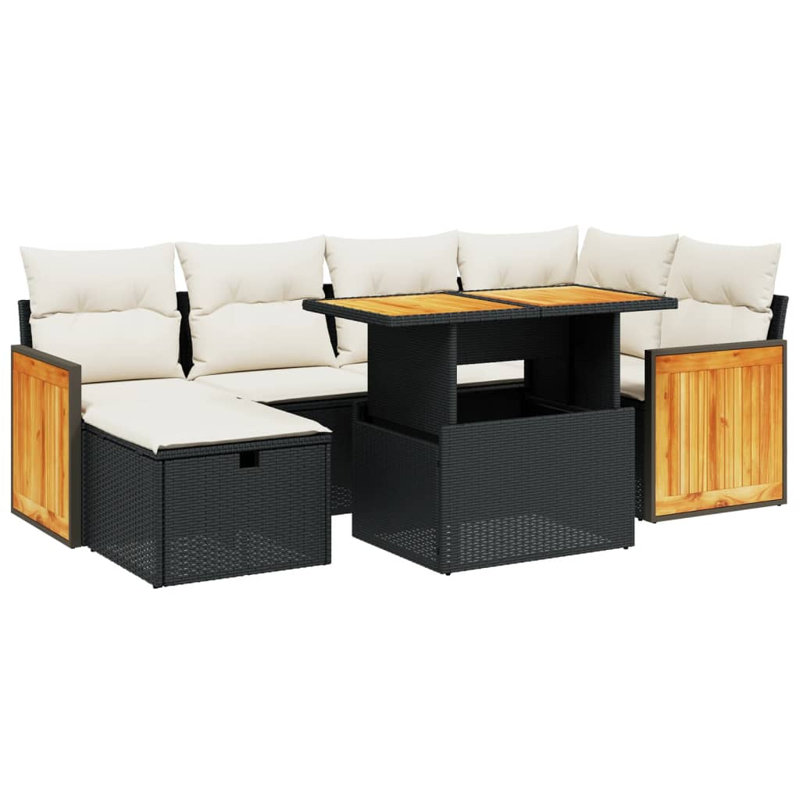 Ensemble de canapé de patio avec coussins 7 pièces Vidaxl