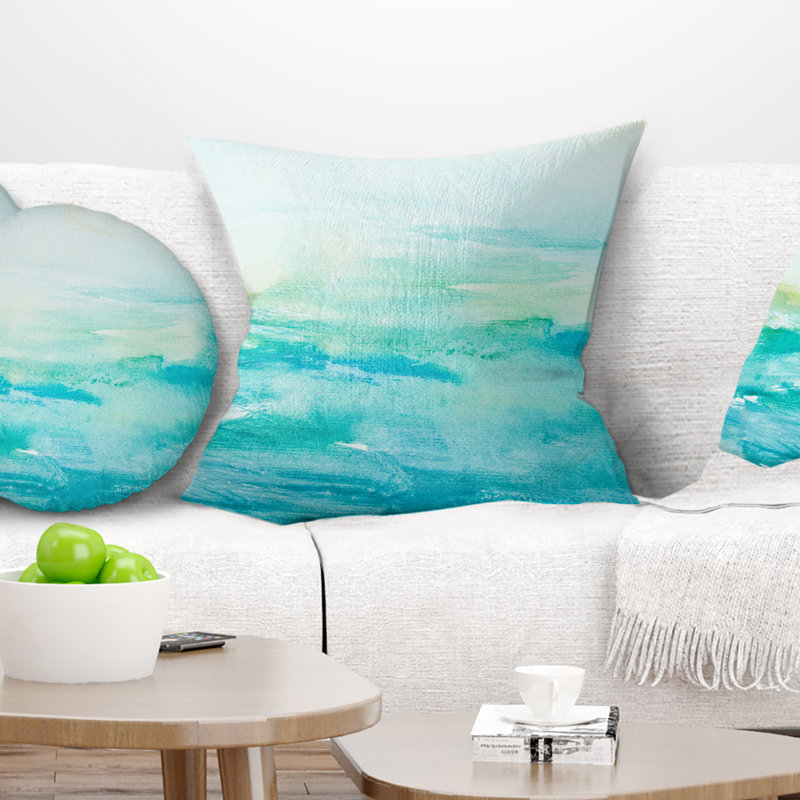 Gros plan abstrait mer - coussin imprimé abstrait, 16 po x 1 po, Coussin décoratif