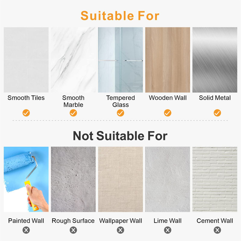 Murguia Adhesive Stainless Steel Shower Shelf