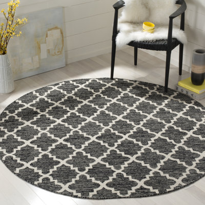 Tapis géométrique en coton tissé à la main Lockbourne