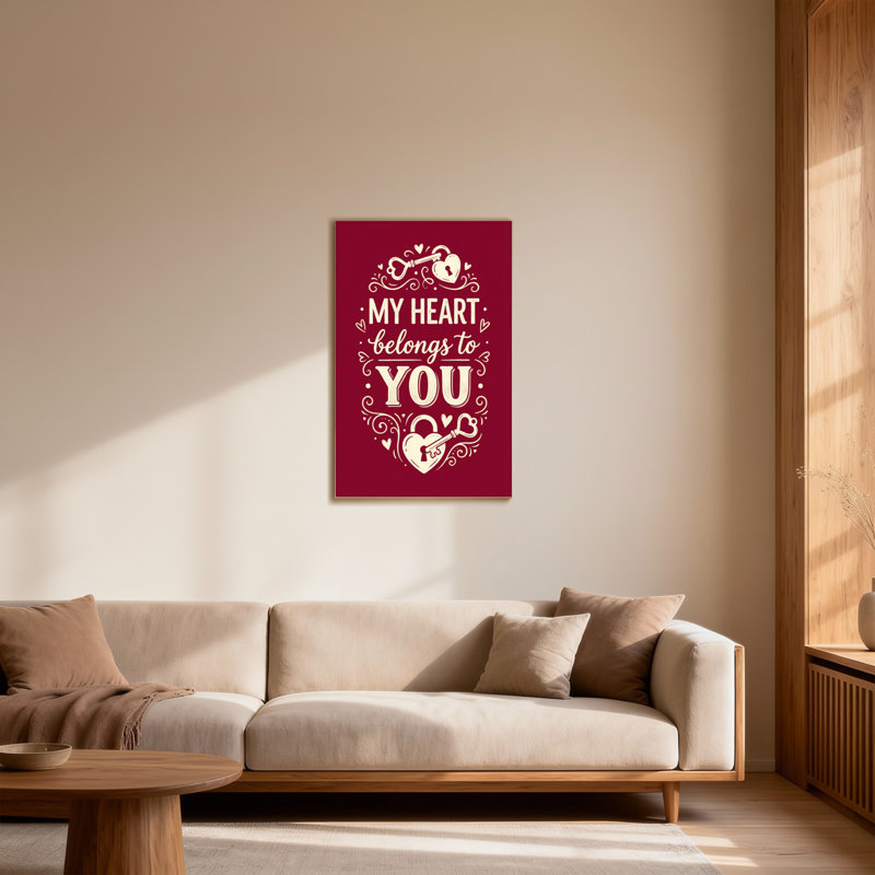 Motif Saint-Valentin «My Heart Belongs To You», H 30 po x l 20 po