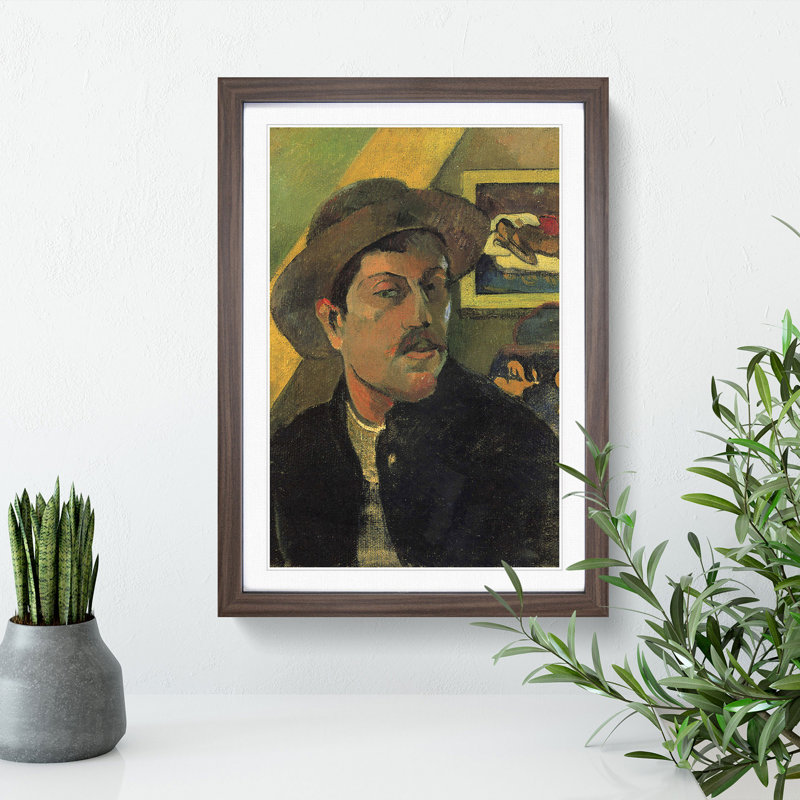 Self Portrait by Paul Gauguin - Picture Frame Painting, 48cm H x 36cm W x 2cm D, Walnut Framed
