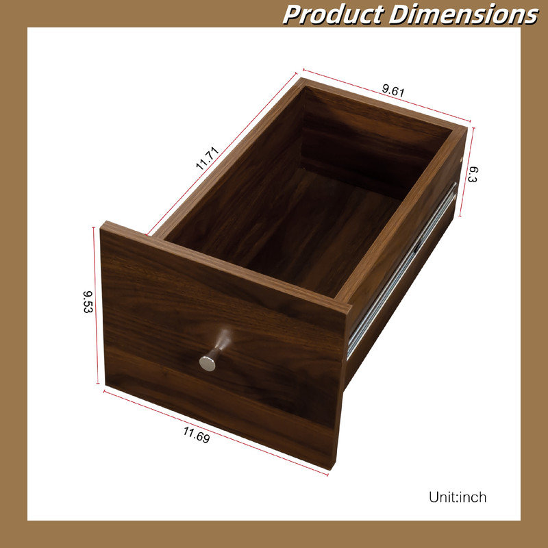 Grande armoire de rangement avec 3 tiroirs et 4 tablettes Unaletta, Brun