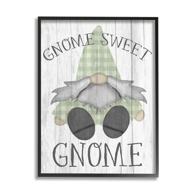 " Gnome Sweet Gnome Garden Home Pun " Textual Art Print