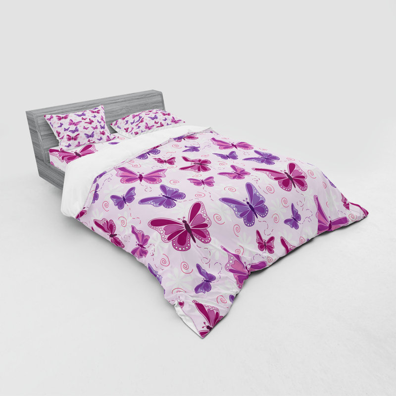 Ensemble de housse de couette à imprimé hippie papillons avec des couleurs de fée variées