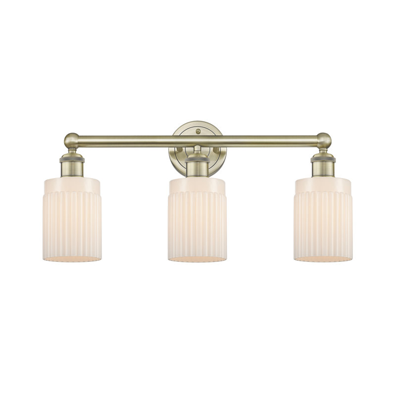 Kamena 3 - Light Dimmable Vanity Light, Matte White, Antique Brass