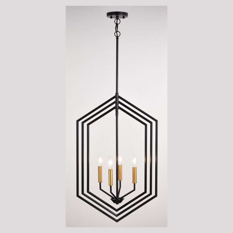 Luminaire suspendu géométrique cage 4 lumières Chula