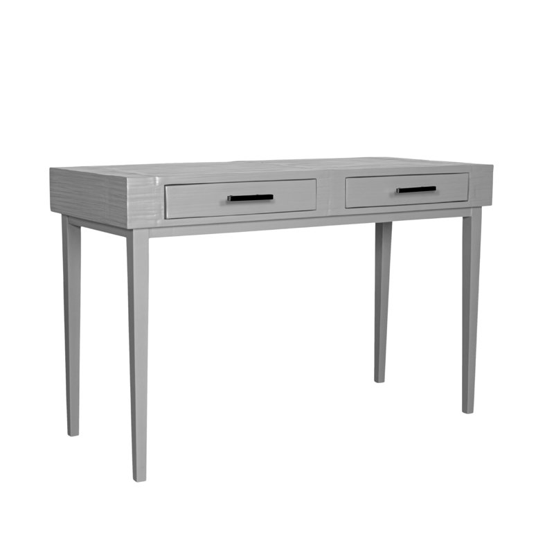 Andros Solid Wood Writing Desk, Light Gray