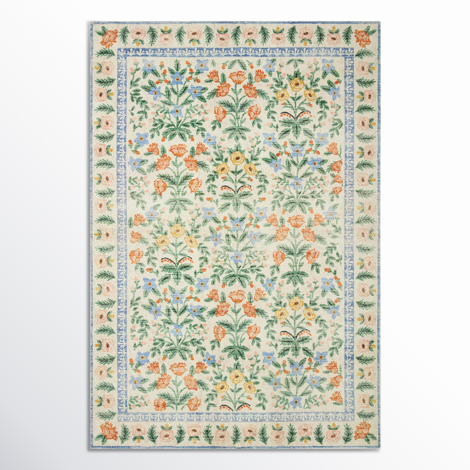 Rifle Paper Co. x Loloi Eden Mughal Garden Cream Rug feat CloudPile