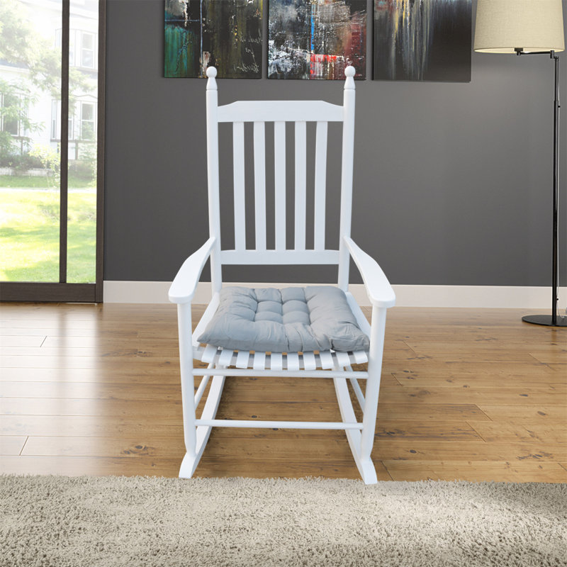 Chaise berçante en bois BLANC, sans passe-partout, White