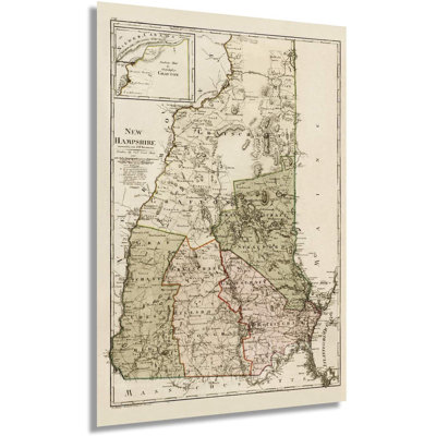 «1796 New Hampshire Map», art mural