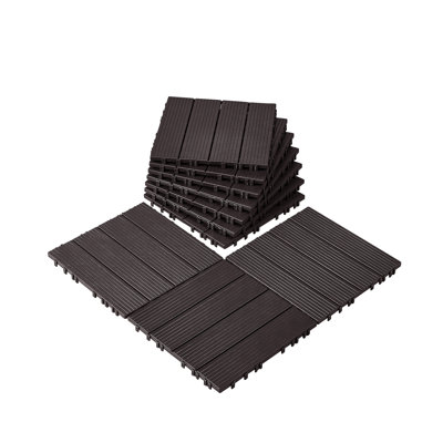 VEVOR Interlocking Deck Tiles 10 Pack 12"x12" Waterproof for Porch