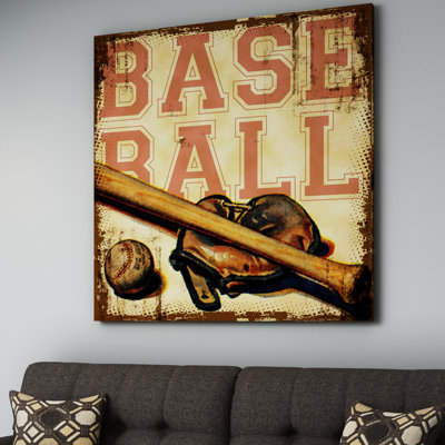 Baseball by Saturday Evening Post Print on Wrapped Canvas