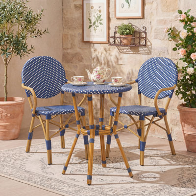 2 - Person Metal Patio Dining Set with Round Table