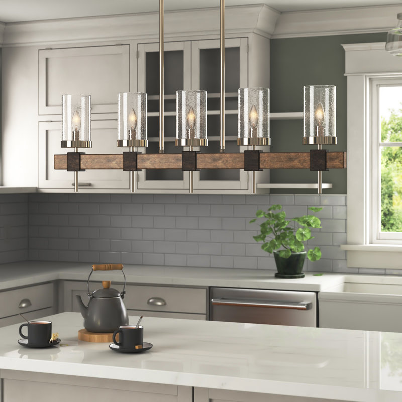 Luminaire suspendu linéaire à 5 lumières pour îlot de cuisine Liptak