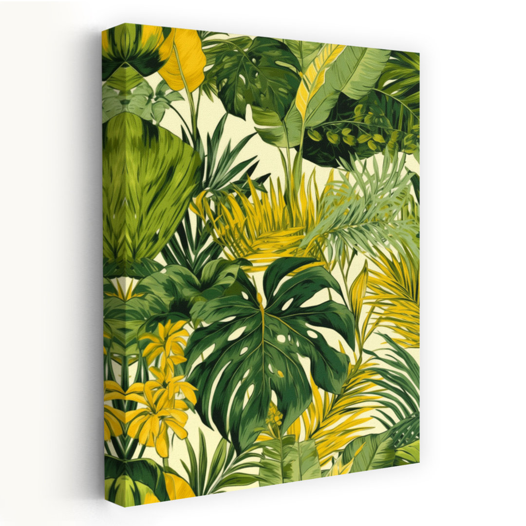 Lush Monstera Jungle Vibrant Abstract Palm Nature Tropical Wall Art Print