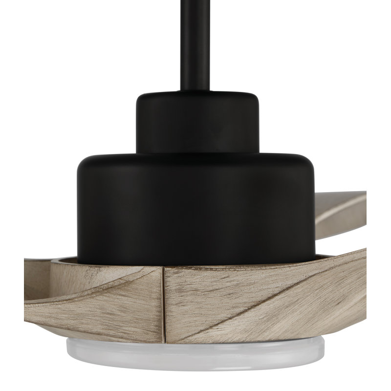 Alli 60'' Ceiling Fan with LED Lights, Flat Black/Beige