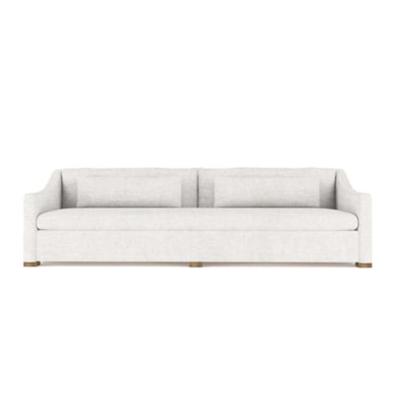 Crosby Slope Arm Sofa, 32.5" H x 120" W x 38" D, Natural, Crushed Velvet Alabaster