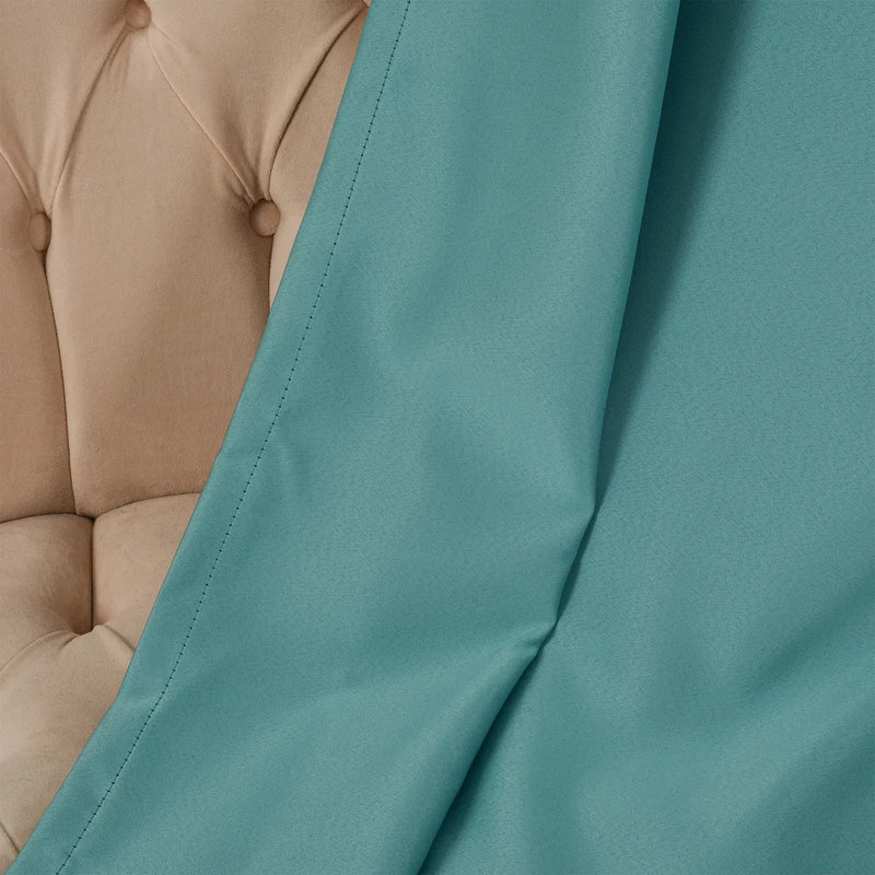 Extra Wide & Extra Long Custom Made Solid Color Room Darkening Single Curtain Panel, 52" W x 144" L, Lake Green