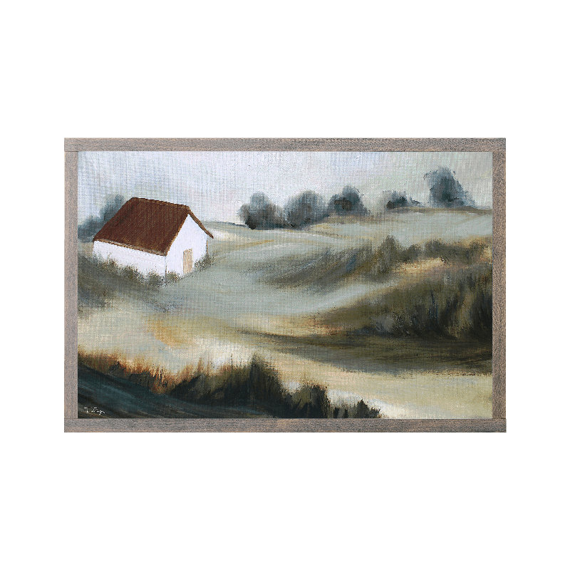"A Calming Place", art mural encadré en bois, Gris patiné