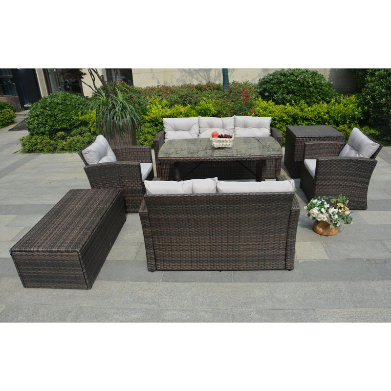 7 - Person Patio Conversation Set with Cushions
