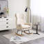 Chaise berçante moderne à dossier haut avec accoudoirs confortables en peluche