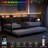Daybed with Trundle and LED Light, Sturdy Metal Twin Size Bed Frame with Linen Upholstered Headboard and Charging Station