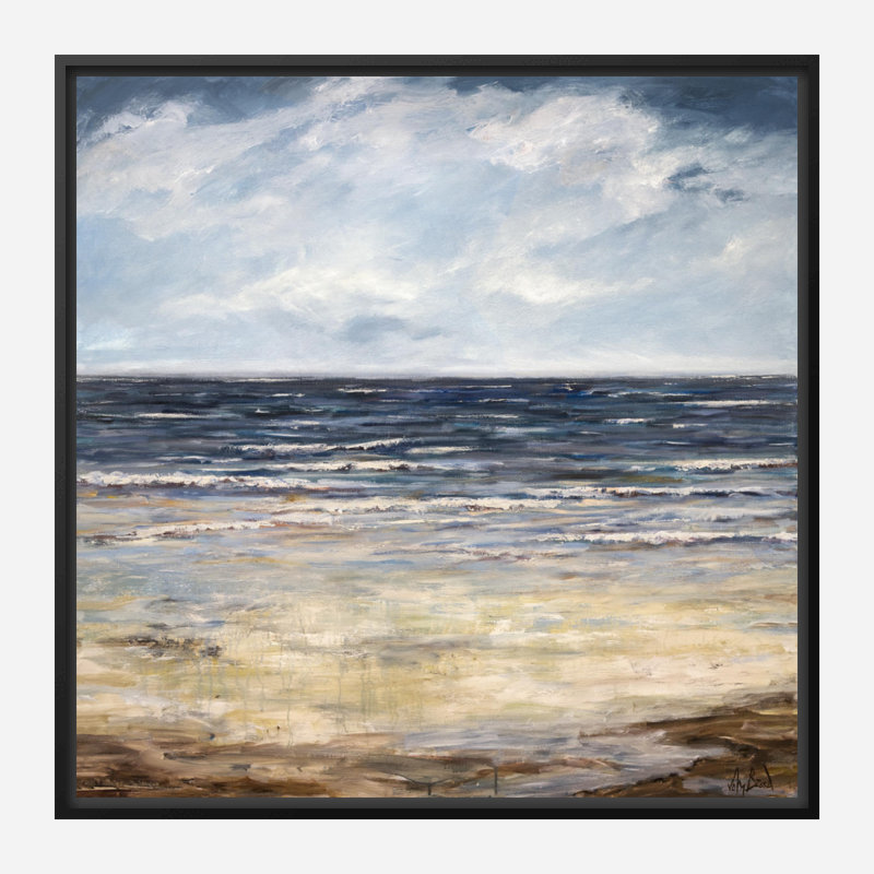 Emerald Sea - Artist Enhanced Canvas Print, 40" H x 40" W x 1.75" D, Black Framed Canvas