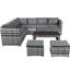 Rattan Garden Corner Sofa Set with Coffee Table & 2 Stools, Outdoor Patio Furniture Set for Garden, Terrace & Balcony
