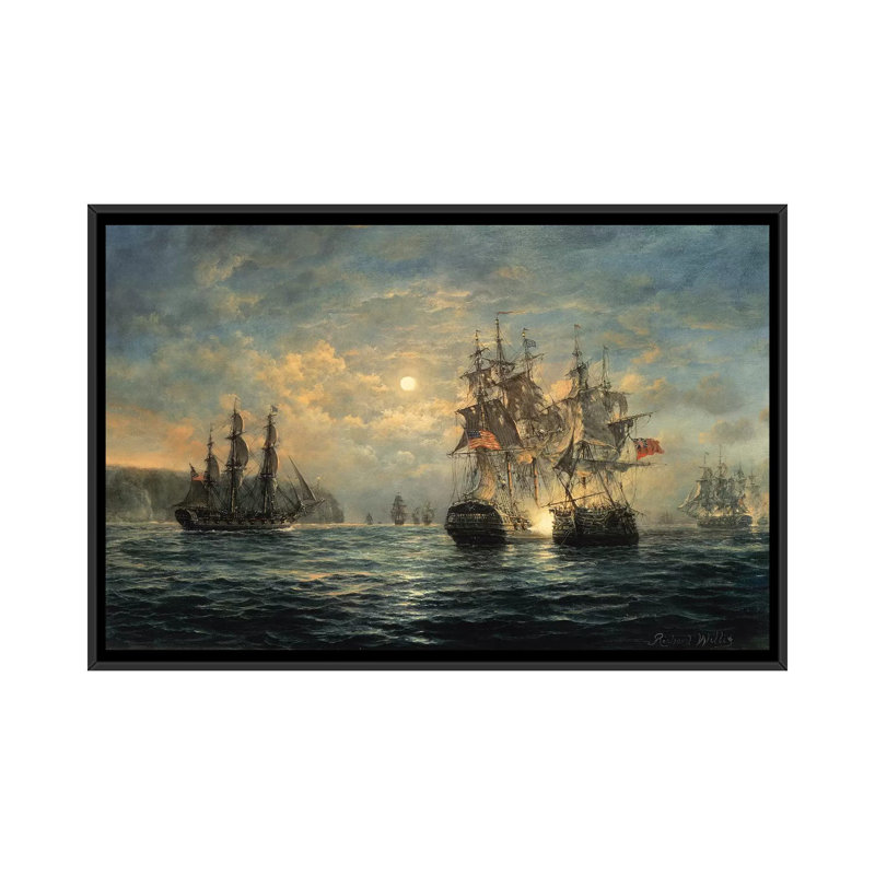 Engagement Between The "Bonhomme Richard" And The "Serapis" Off Flamborough Head, 1779 by Richard Willis - Painting on Canvas