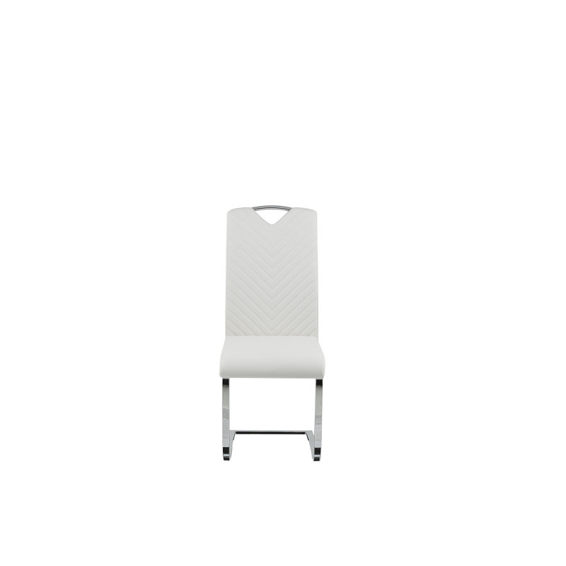 Farmersville 45cm H Upholstered Metal Side Chair, White