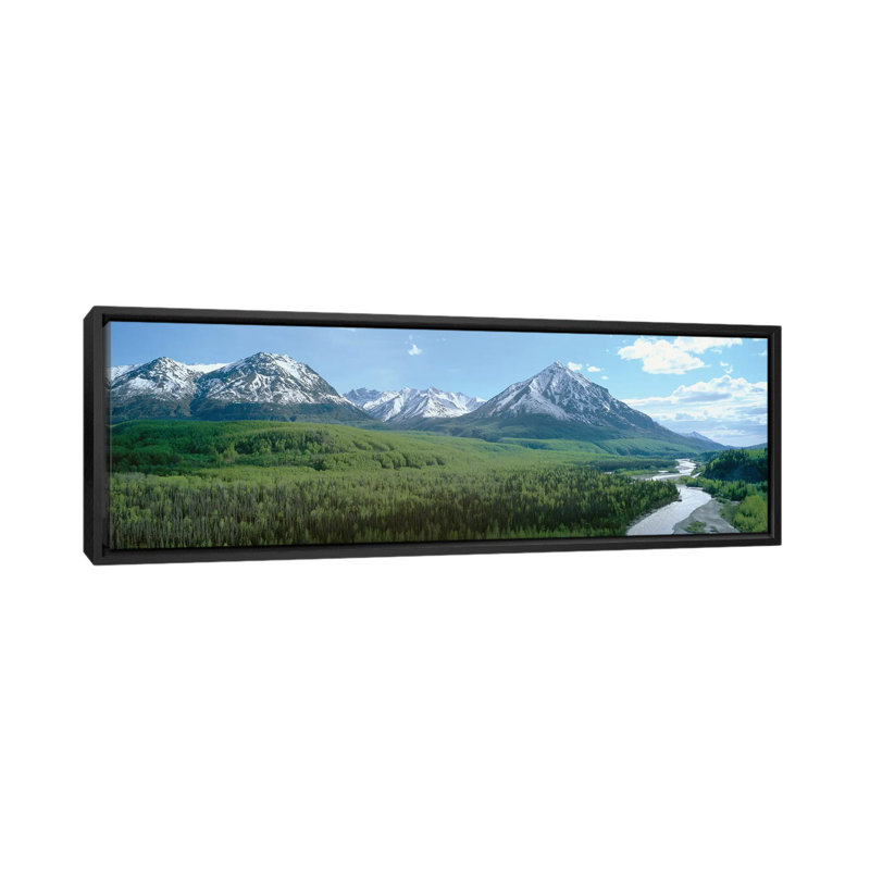 « river valley landscape », matanuska-susitna (tapis-su) valley, alaska, usa, reproduction de photo sur toile tendue