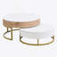 Tables basses gigognes modernes à plateau relevable avec 2 tiroirs blanc et naturel-617466023